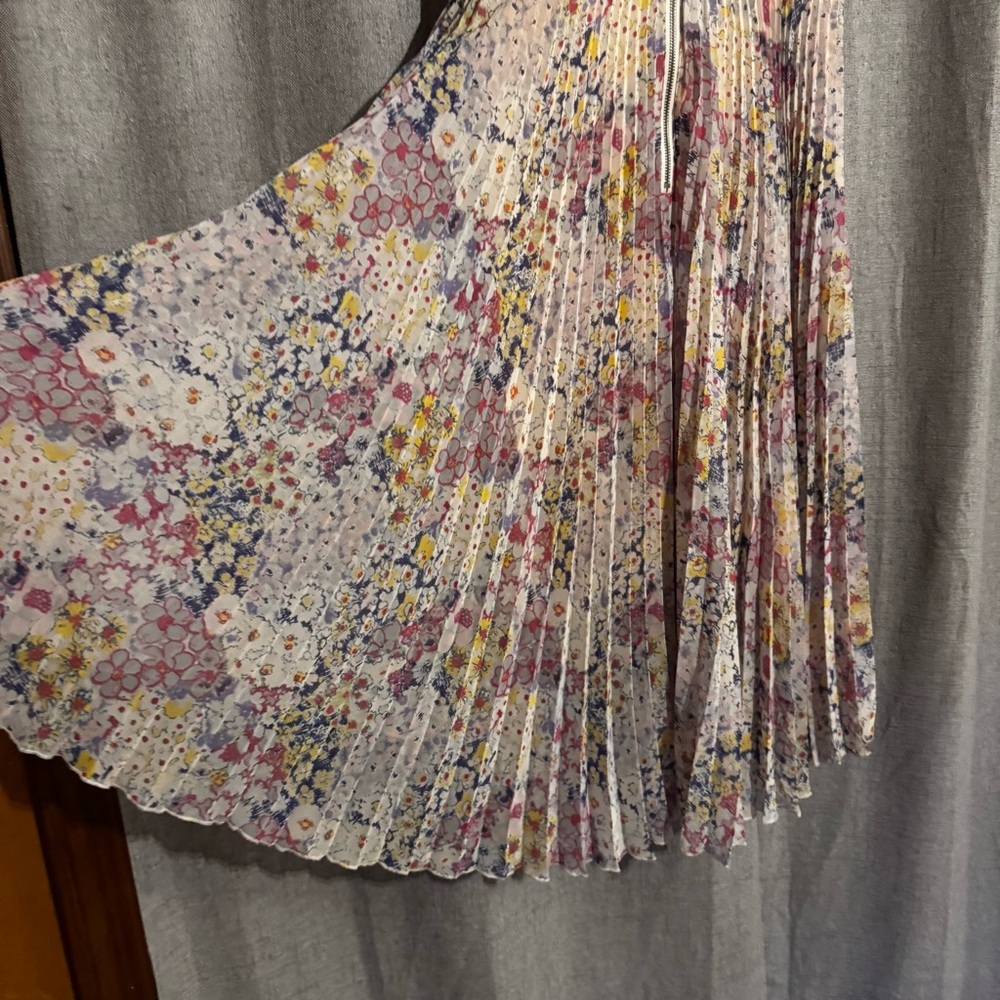 Plenty by Tracy Reese Floral Pleated Dress Size 0 Sleeveless Hi Low - Picture 8 of 14
